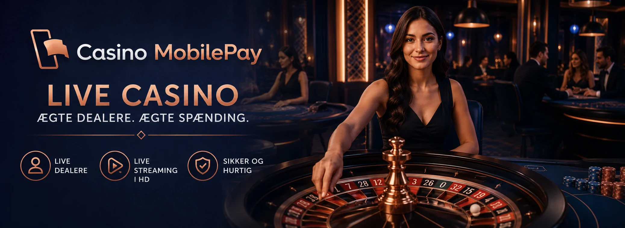 Live casino hos Casino MobilePay — roulette og blackjack fra Evolution
